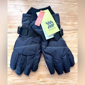 All In Motion boy/girl Black Waterproof Snow Gloves